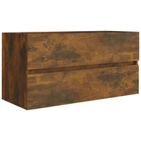 Thumbnail for Waschbeckenschrank Räuchereiche 90x38,5x45 cm Holzwerkstoff