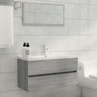 Thumbnail for Waschbeckenschrank Grau Sonoma 90x38,5x45 cm Holzwerkstoff