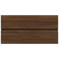 Thumbnail for Waschbeckenschrank Braun Eiche 90x38,5x45 cm Holzwerkstoff