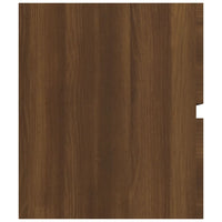Thumbnail for Waschbeckenschrank Braun Eiche 90x38,5x45 cm Holzwerkstoff