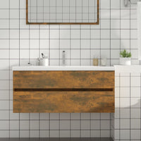Thumbnail for Waschbeckenschrank Räuchereiche 100x38,5x45 cm Holzwerkstoff