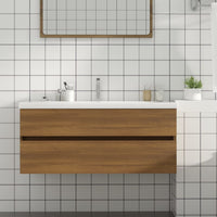 Thumbnail for Waschbeckenschrank Braun Eiche 100x38,5x45 cm Holzwerkstoff