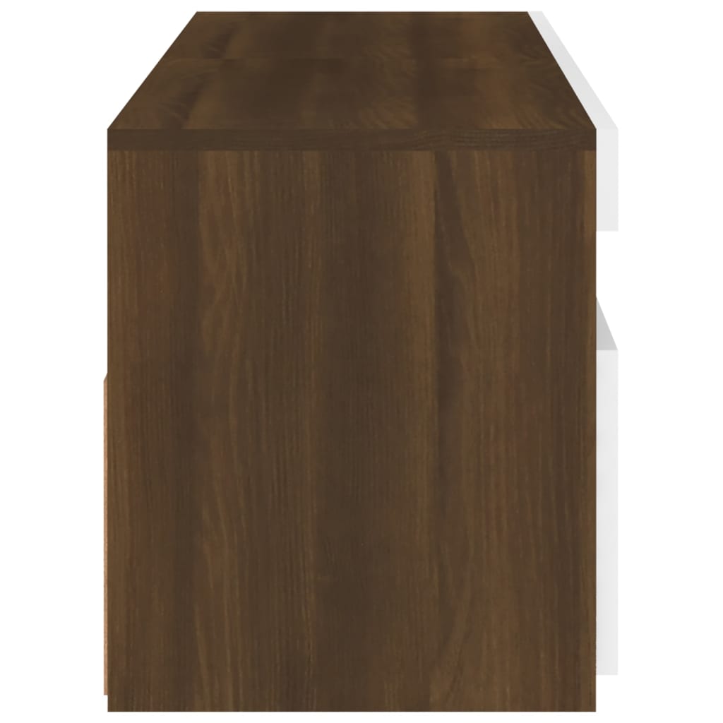 TV-Schränke 2 Stk. mit LED-Leuchten Braun Eiche 60x35x40 cm