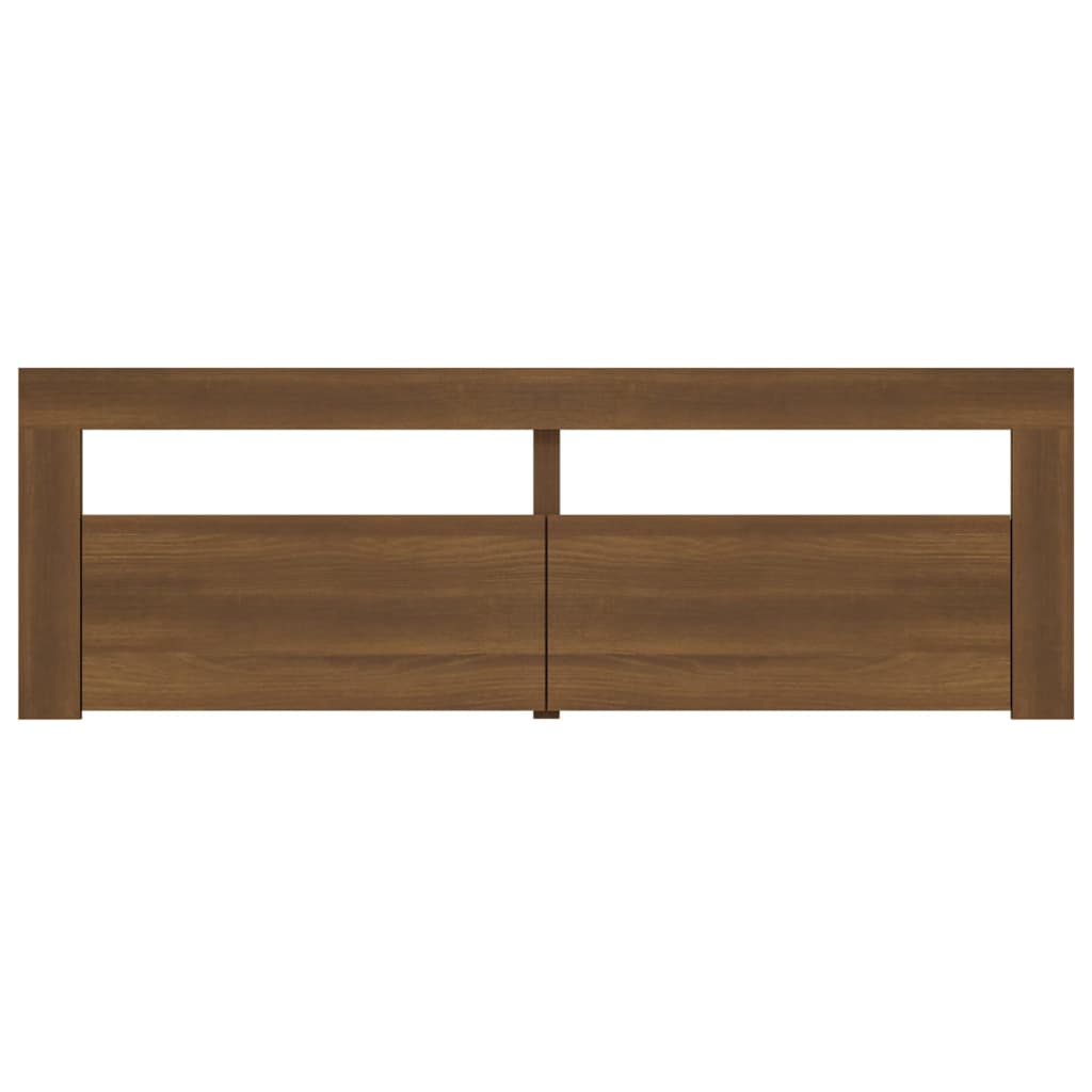 TV-Schrank mit LED-Leuchten Braun Eichen-Optik 120x35x40 cm