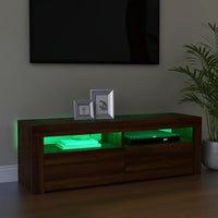 Thumbnail for TV-Schrank mit LED-Leuchten Braun Eichen-Optik 120x35x40 cm