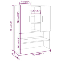 Thumbnail for Waschmaschinenschrank Braun Eichen-Optik 70,5x25,5x90 cm