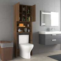 Thumbnail for Waschmaschinenschrank Braun Eichen-Optik 64x25,5x190 cm