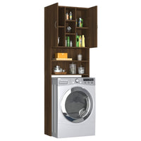 Thumbnail for Waschmaschinenschrank Braun Eichen-Optik 64x25,5x190 cm