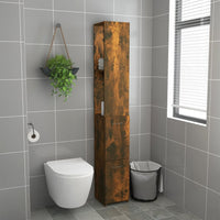 Thumbnail for Badezimmerschrank Räuchereiche 25x25x170 cm Holzwerkstoff