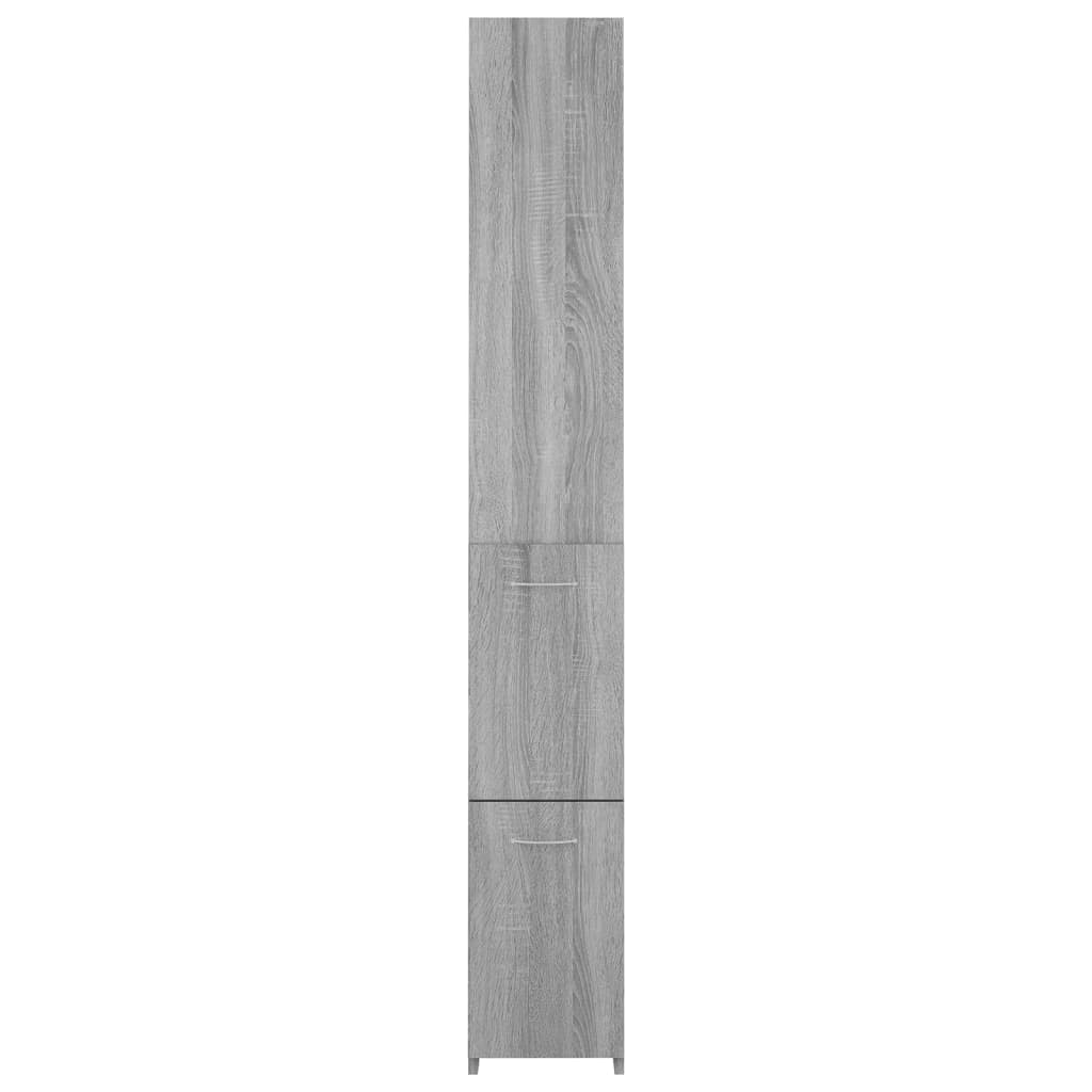 Badezimmerschrank Grau Sonoma 25x25x170 cm Holzwerkstoff