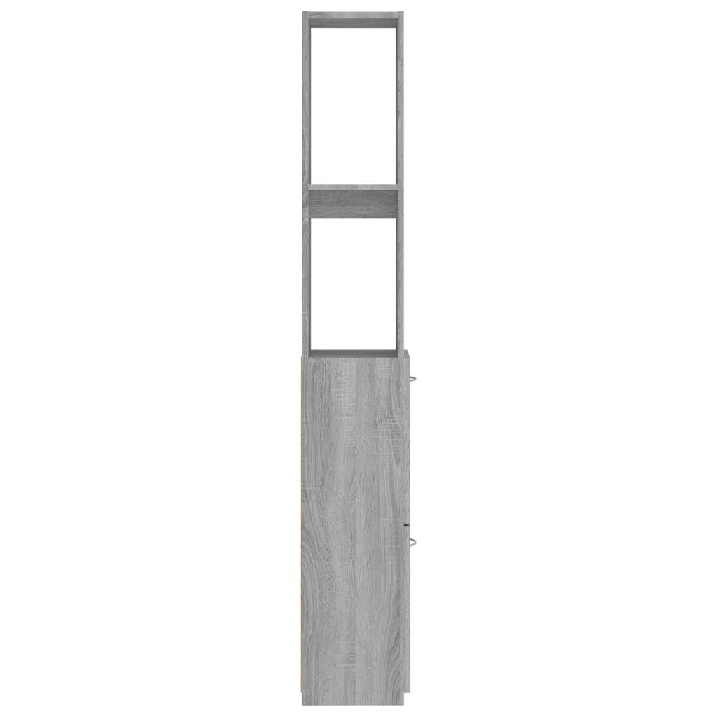 Badezimmerschrank Grau Sonoma 25x25x170 cm Holzwerkstoff