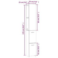Thumbnail for Badezimmerschrank Braun Eichen-Optik 25x25x170 cm Holzwerkstoff