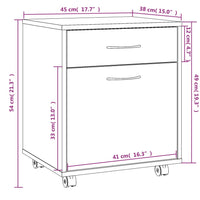 Thumbnail for Rollschrank Braun Eichen-Optik 45x38x54 cm Holzwerkstoff