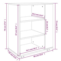 Thumbnail for Rollschrank Braun Eichen-Optik 60x35x75 cm Holzwerkstoff