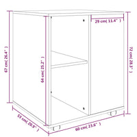 Thumbnail for Rollschrank Grau Sonoma 60x53x72 cm Holzwerkstoff