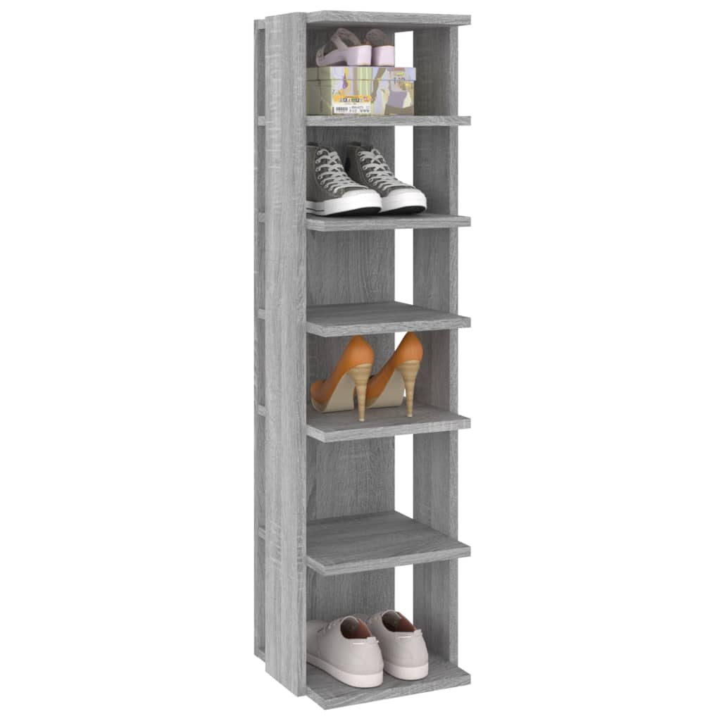 Schuhregal Grau Sonoma 25x27x102 cm Holzwerkstoff