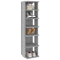 Thumbnail for Schuhregale 2 Stk. Grau Sonoma 27,5x27x102 cm Holzwerkstoff