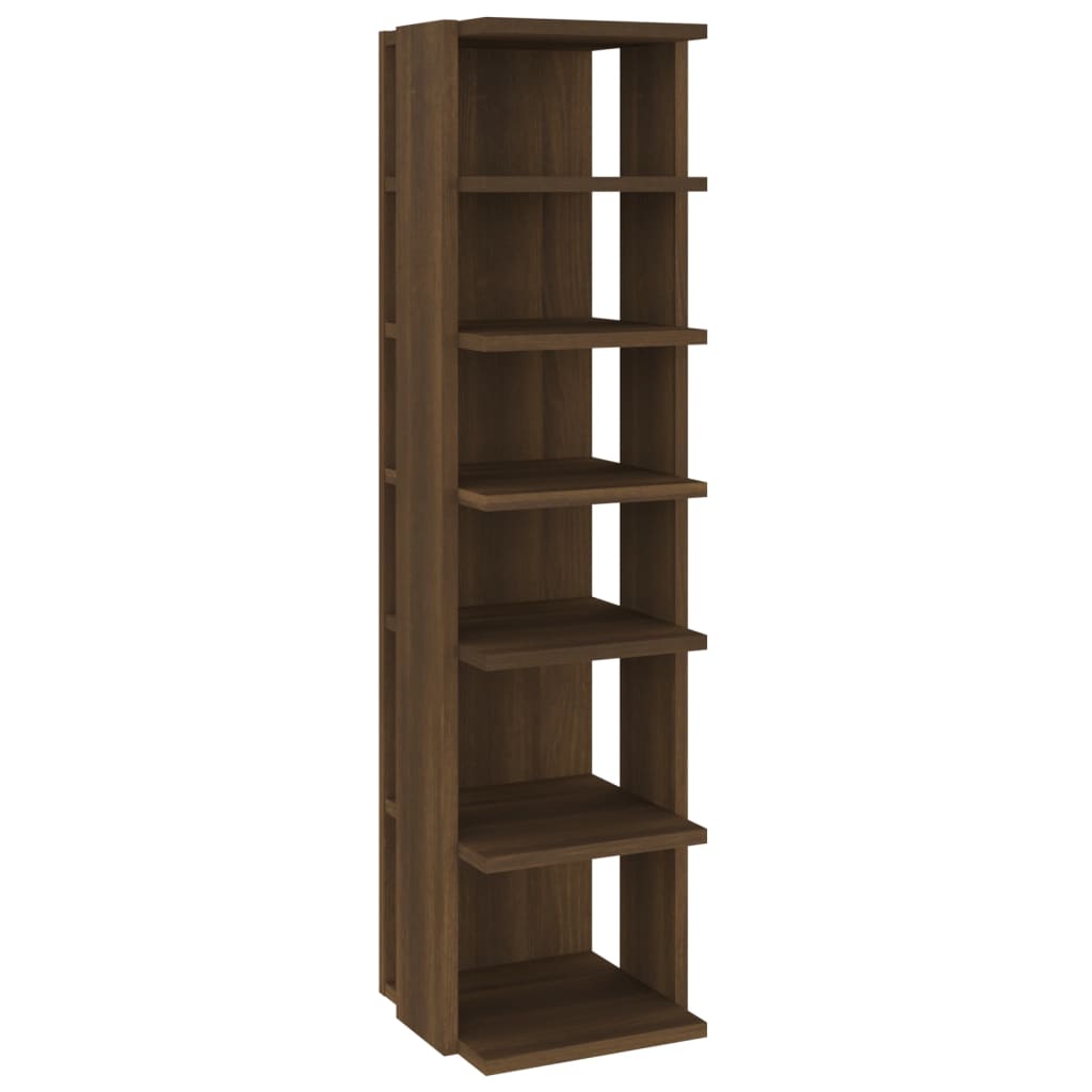 Schuhregale 2 Stk. Braun Eiche-Optik 25x27x102 cm Holzwerkstoff