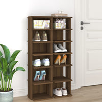 Thumbnail for Schuhregale 2 Stk. Braun Eiche-Optik 25x27x102 cm Holzwerkstoff