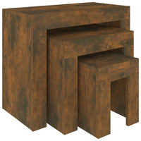 Thumbnail for Kaffeetische 3 Stk. Stapelbar Räuchereiche Holzwerkstoff
