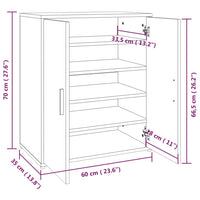 Thumbnail for Schuhschrank Räuchereiche 60x35x70 cm Holzwerkstoff
