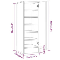 Thumbnail for Schuhregal Braun Eichen-Optik 32x35x92 cm Holzwerkstoff