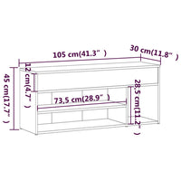 Thumbnail for Schuhbank Räuchereiche 105x30x45 cm Holzwerkstoff