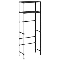 Thumbnail for Toilettenregal 2 Ablagen Schwarz 53,5x28x143 cm Eisen