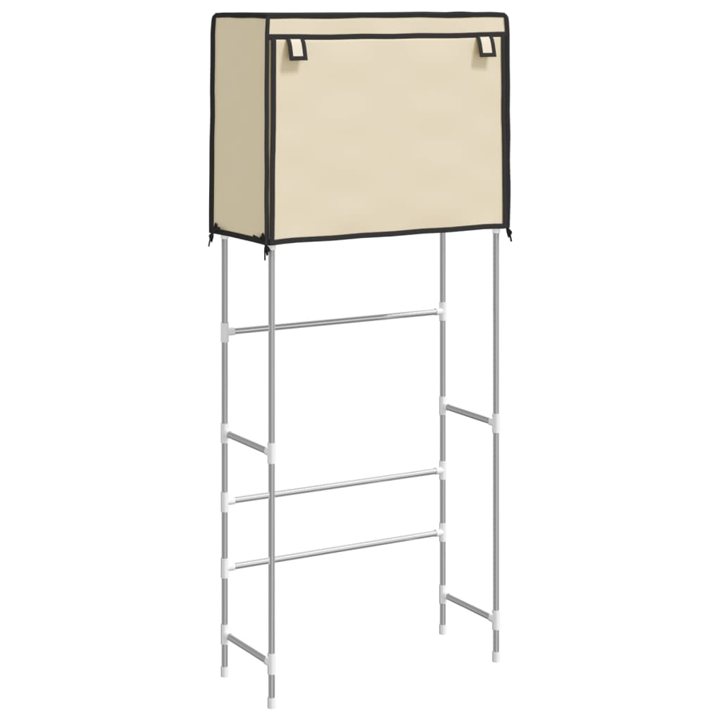 Waschmaschinenregal 2 Ablagen Creme 71x29,5x170,5 cm Eisen