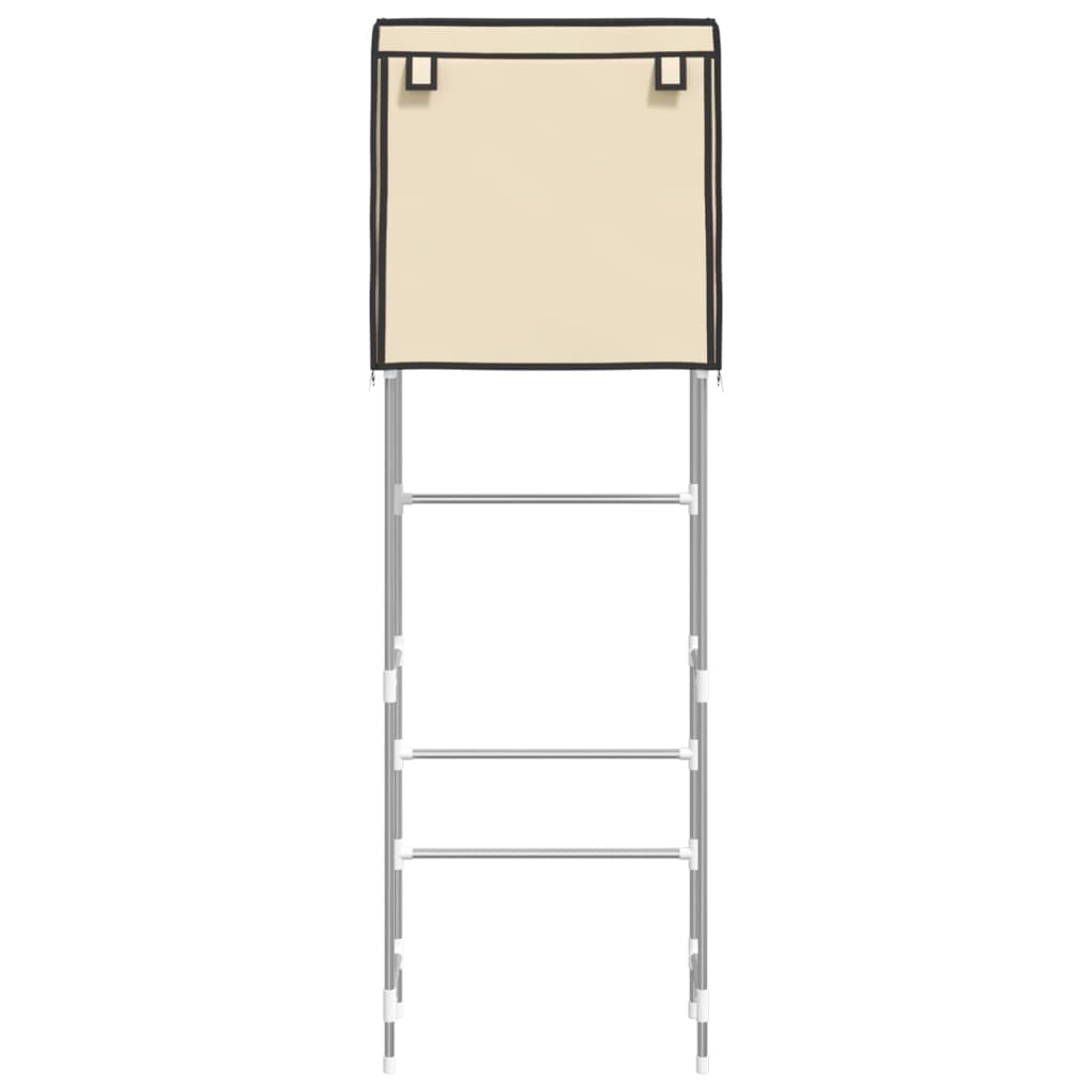Toilettenregal 2 Ablagen Creme 56x30x170 cm Eisen