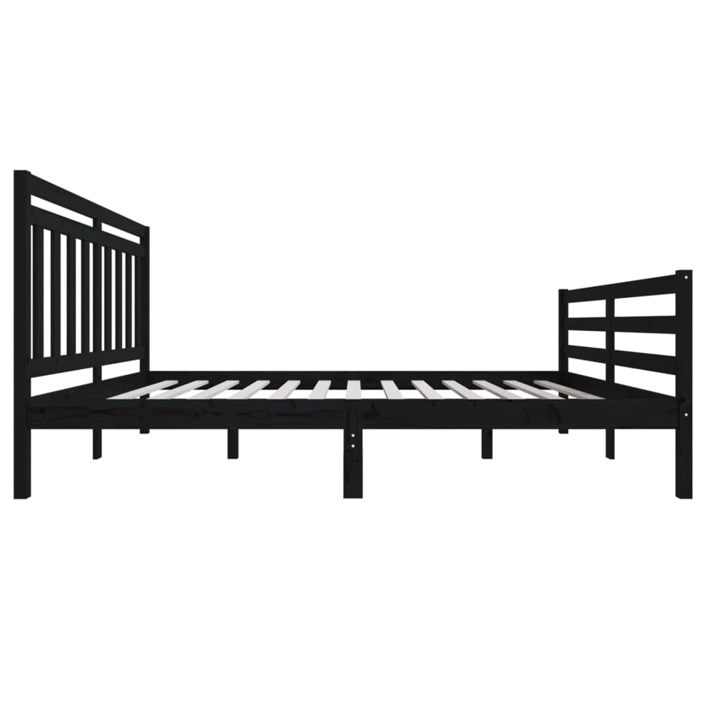 Massivholzbett Schwarz 150x200 cm 5FT King Size
