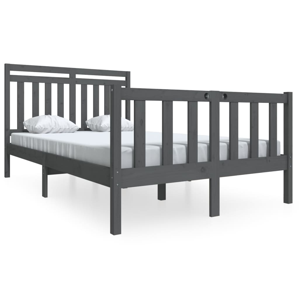 Massivholzbett Grau 120x190 cm 4FT Small Double