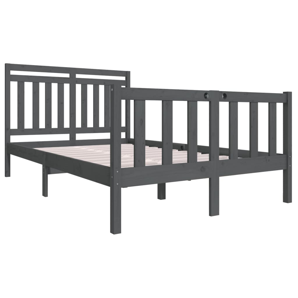 Massivholzbett Grau 120x190 cm 4FT Small Double