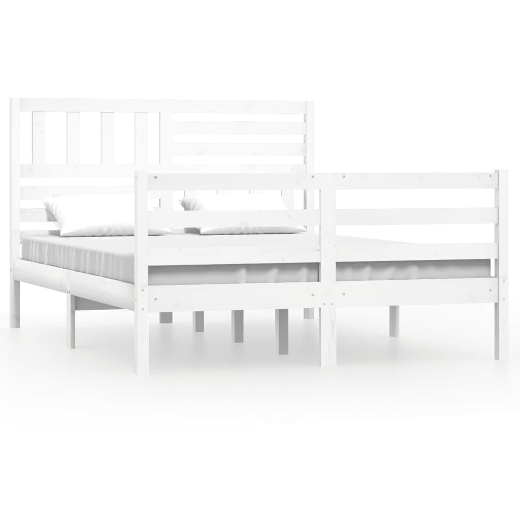 Massivholzbett Weiß 150x200 cm 5FT King Size
