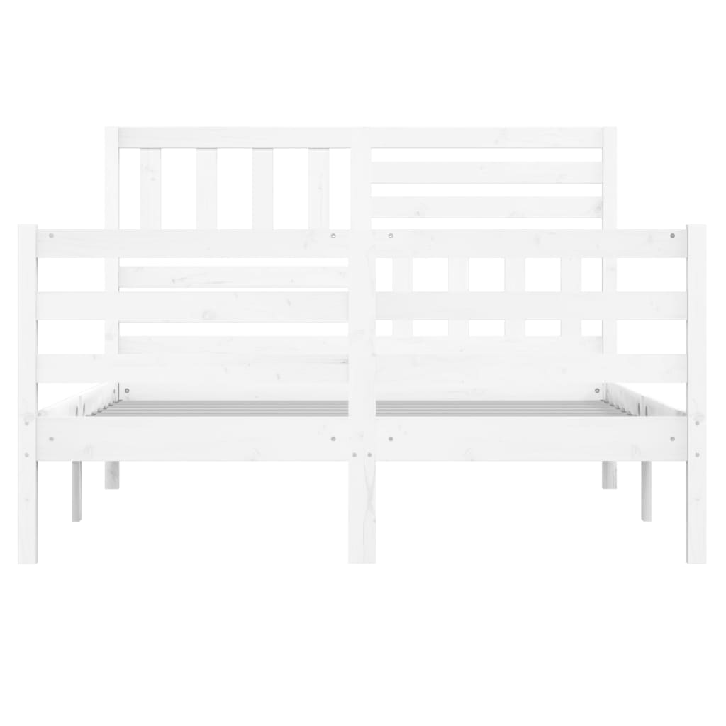 Massivholzbett Weiß 150x200 cm 5FT King Size