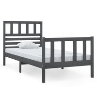 Thumbnail for Massivholzbett Grau 75x190 cm