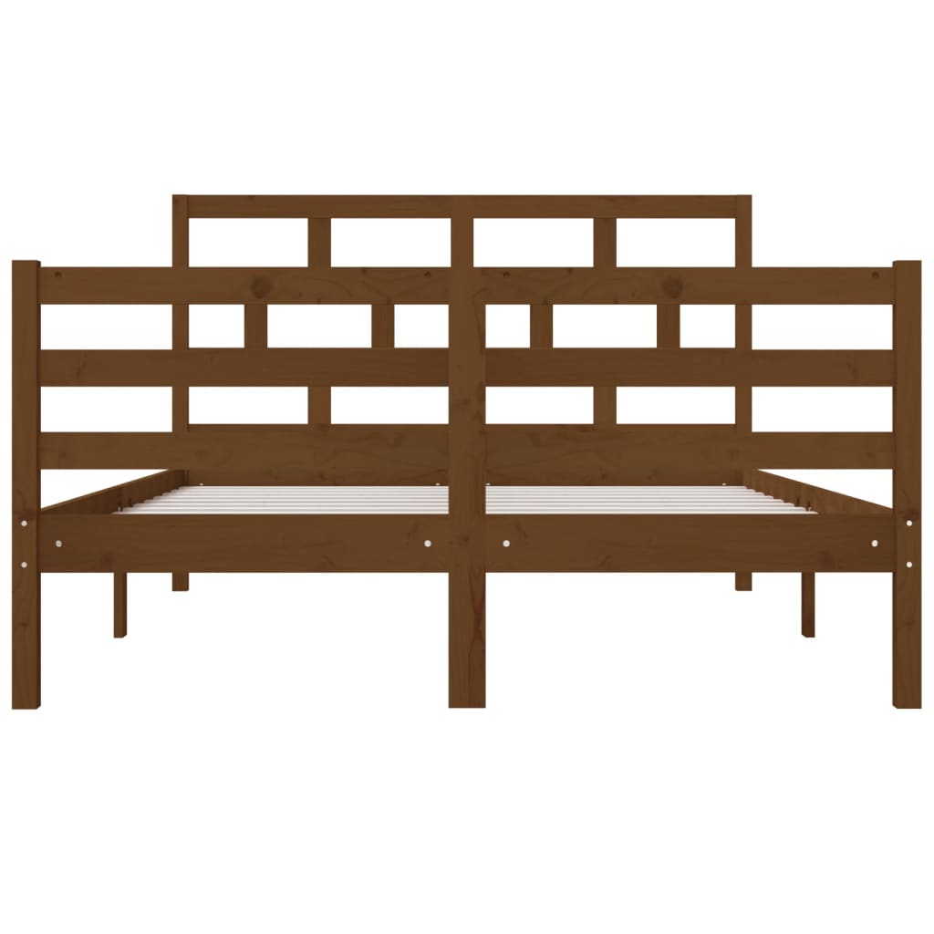 Massivholzbett Honigbraun 135x190 cm