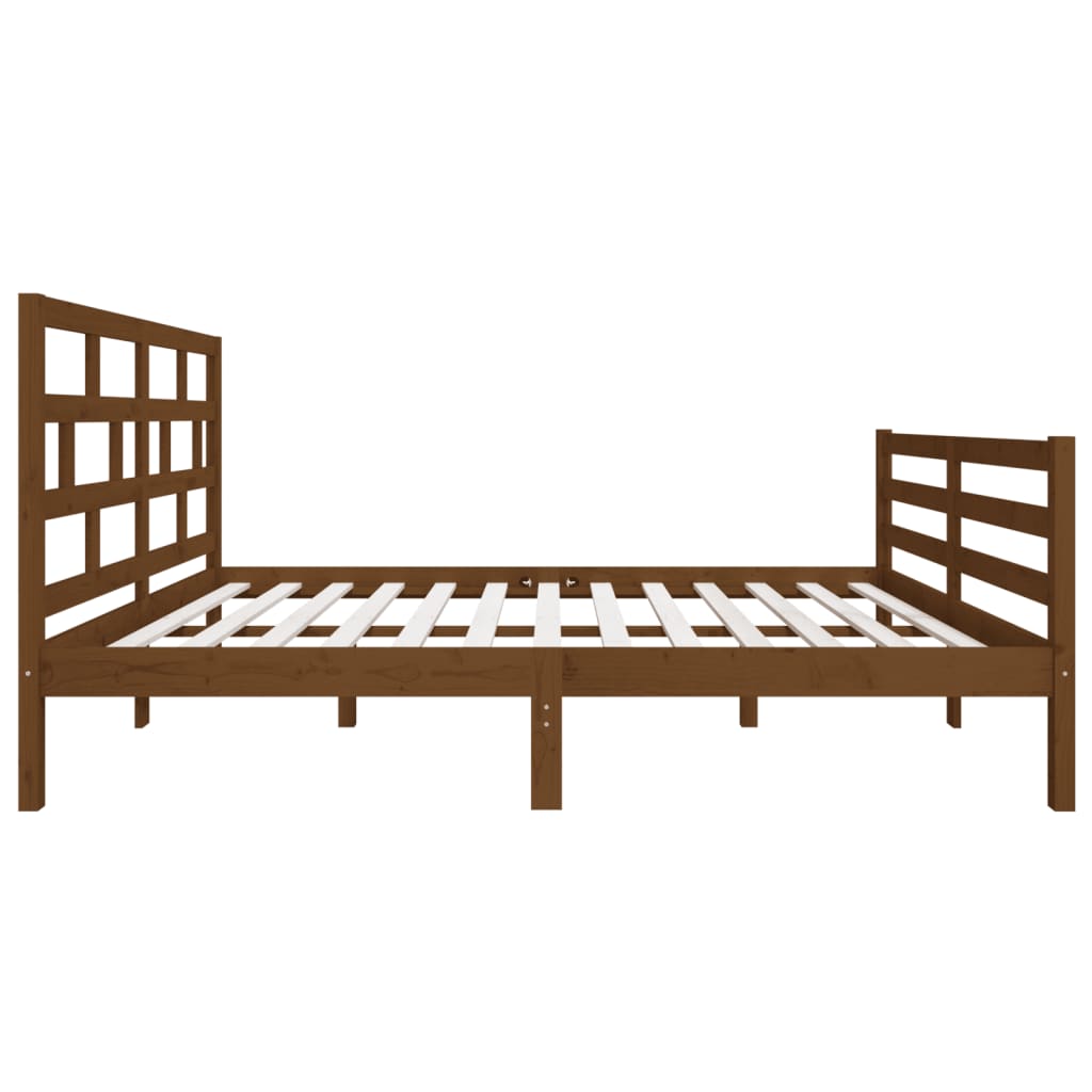 Massivholzbett Honigbraun 135x190 cm