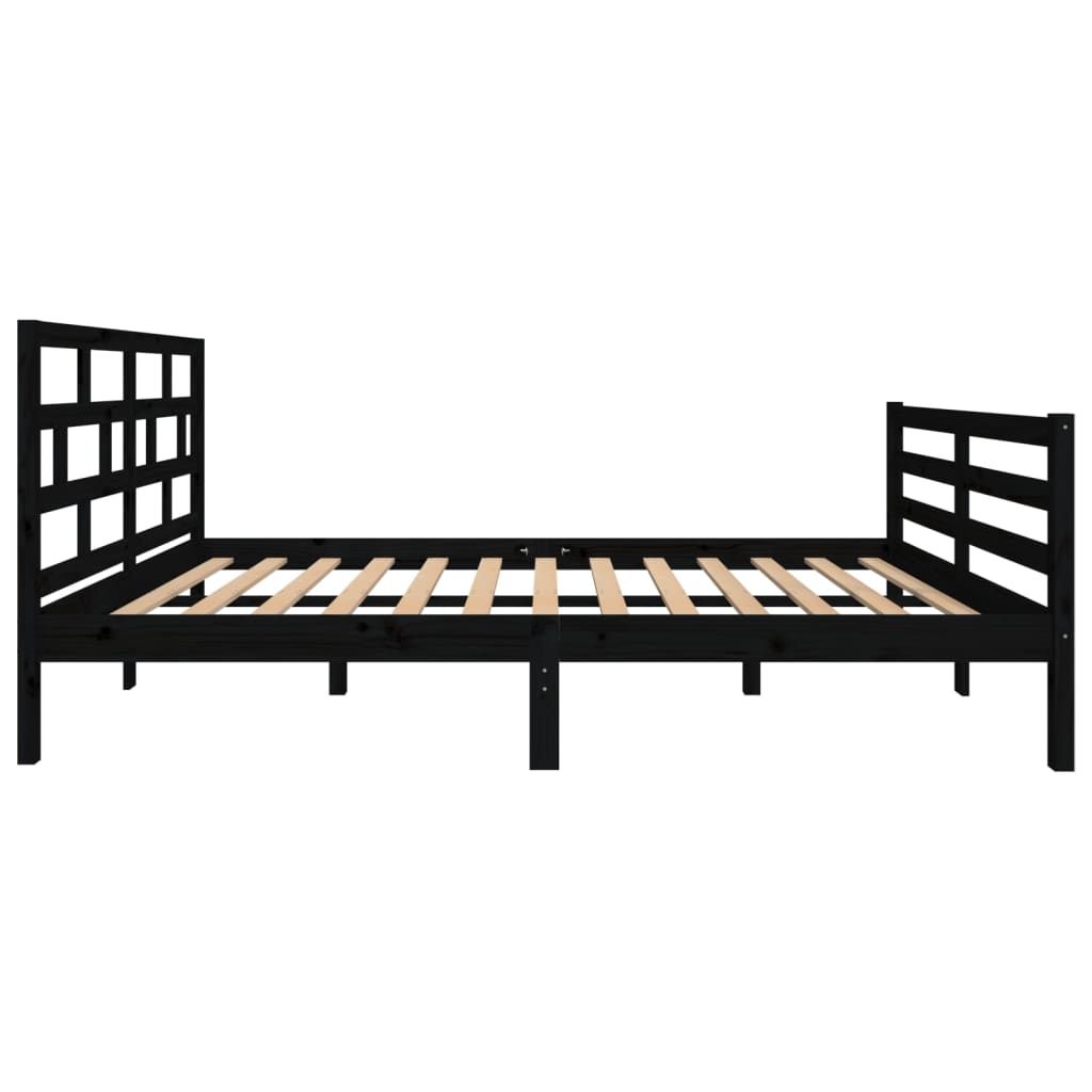 Massivholzbett Schwarz Kiefer 120x200 cm