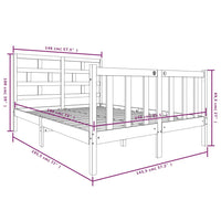 Thumbnail for Massivholzbett Schwarz Kiefer 140x190 cm