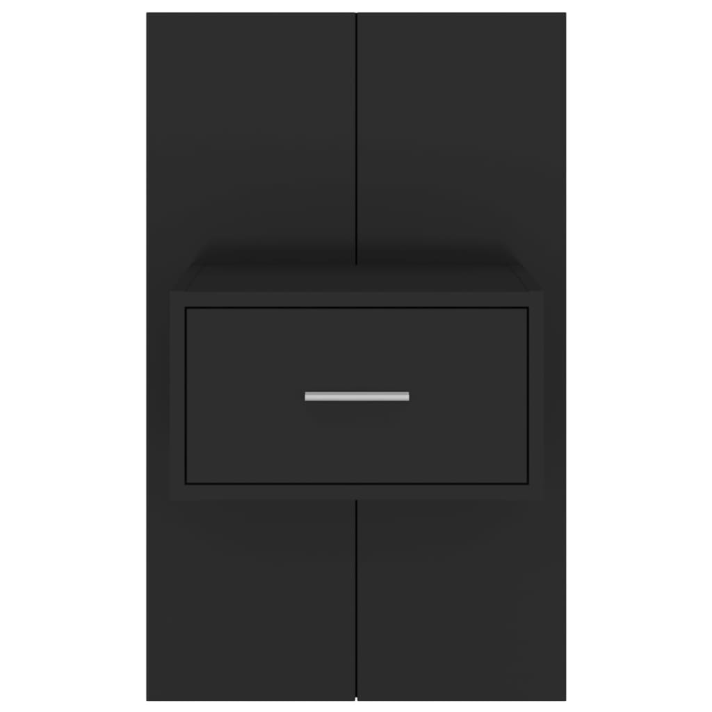Wand-Nachttische 2 Stk. Schwarz Holzwerkstoff