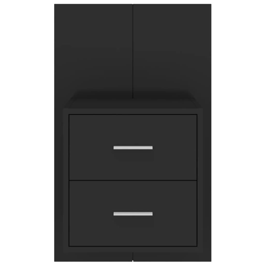 Wand-Nachttische 2 Stk. Schwarz Holzwerkstoff