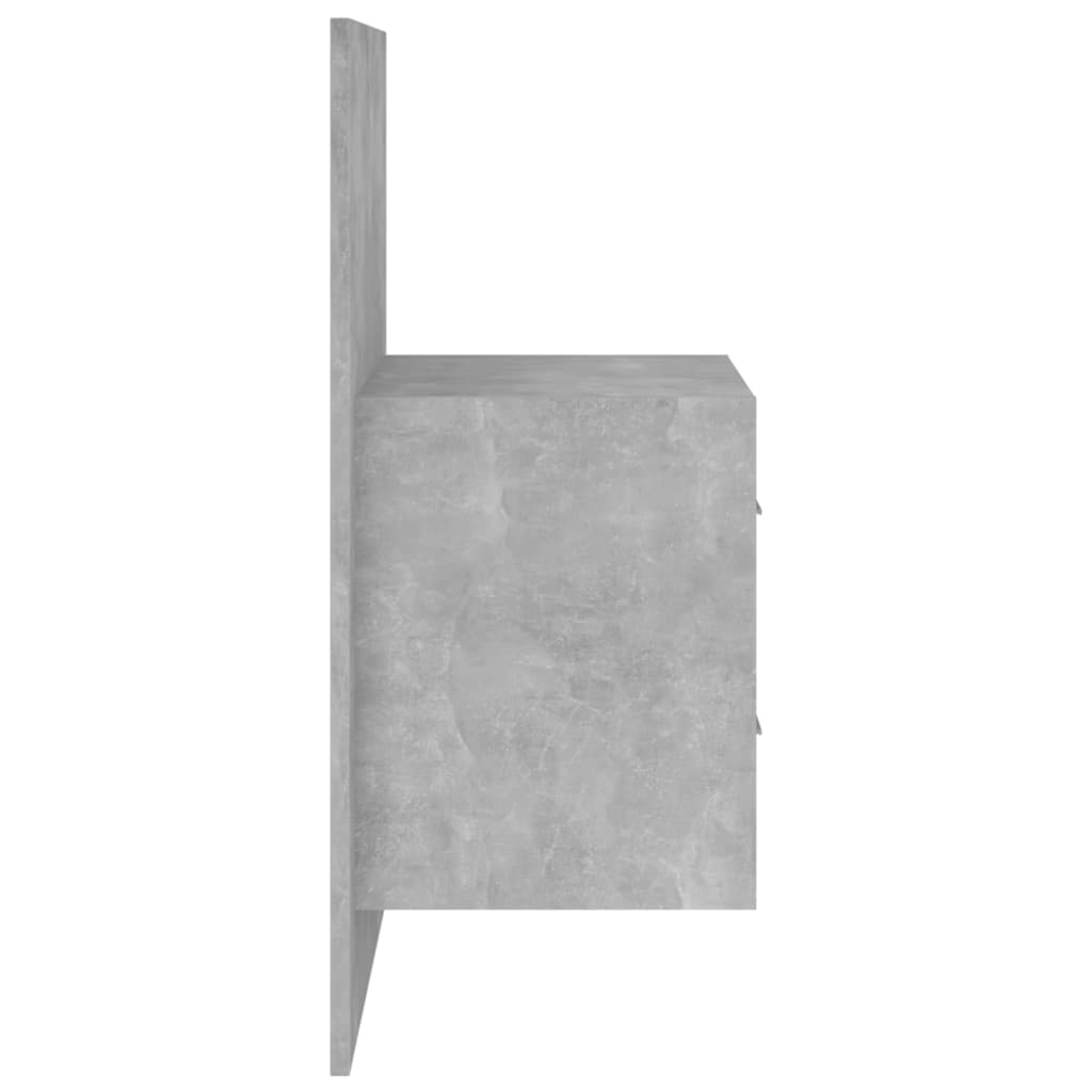 Wand-Nachttische 2 Stk. Betongrau Holzwerkstoff