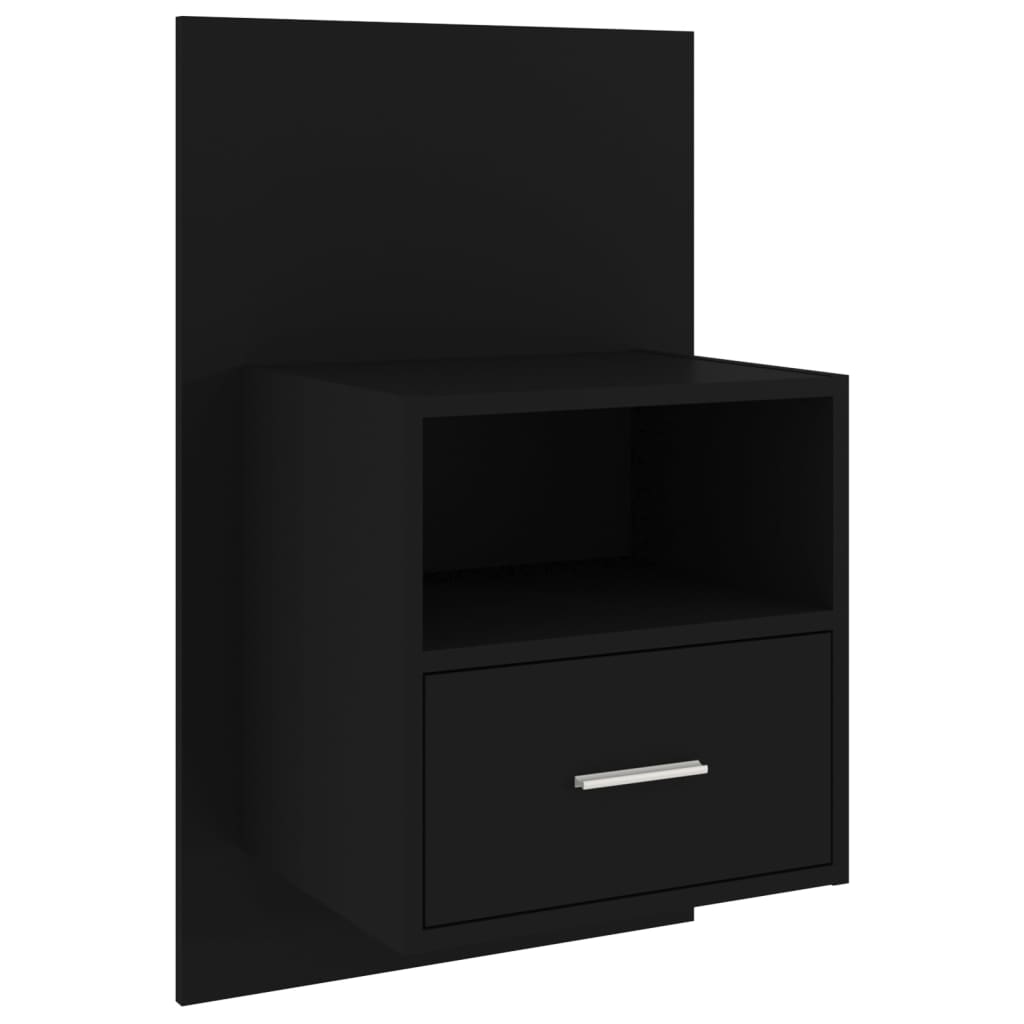 Wand-Nachttische 2 Stk. Schwarz Holzwerkstoff