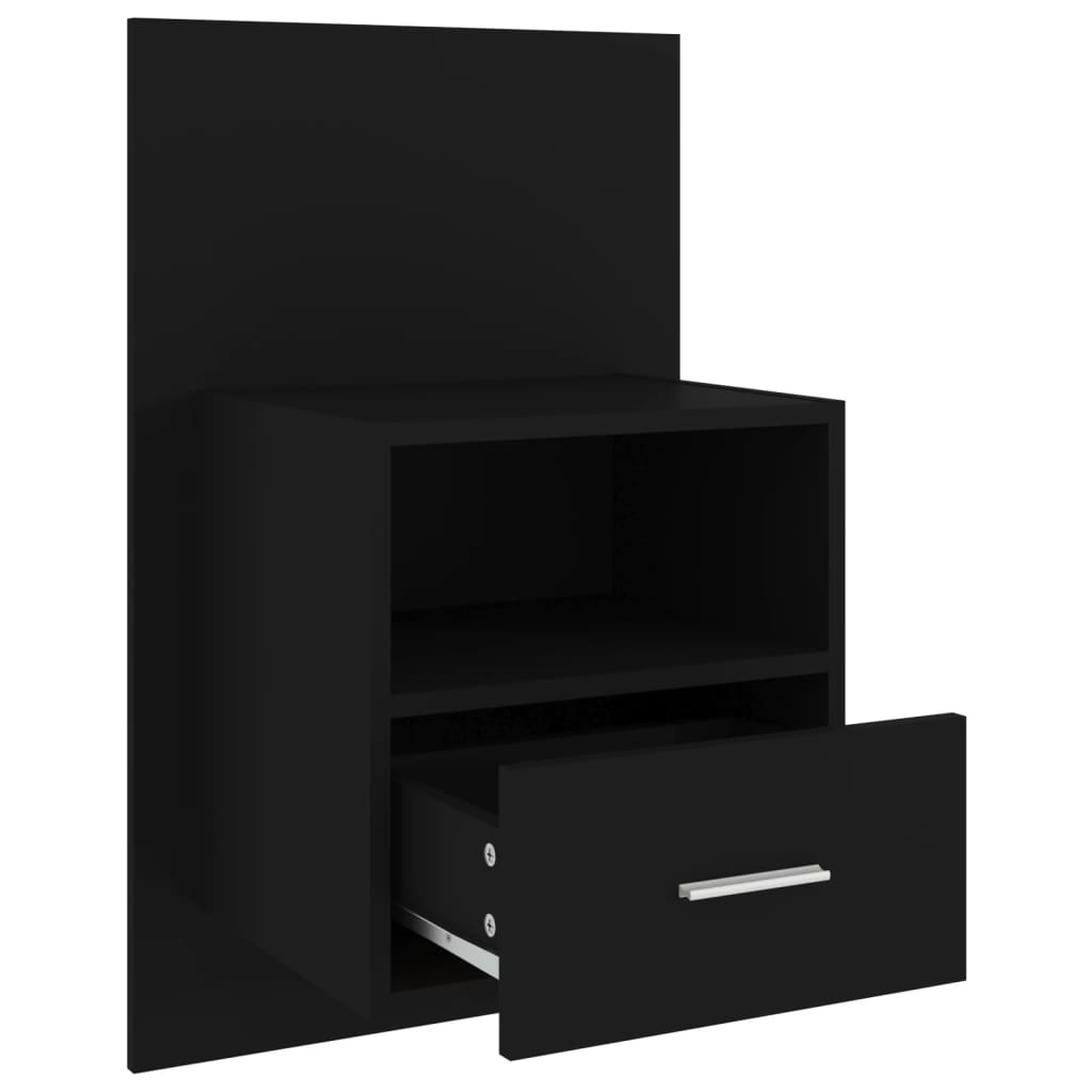 Wand-Nachttische 2 Stk. Schwarz Holzwerkstoff