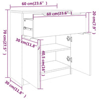 Thumbnail for Sideboard Schwarz 60x30x70 cm Holzwerkstoff