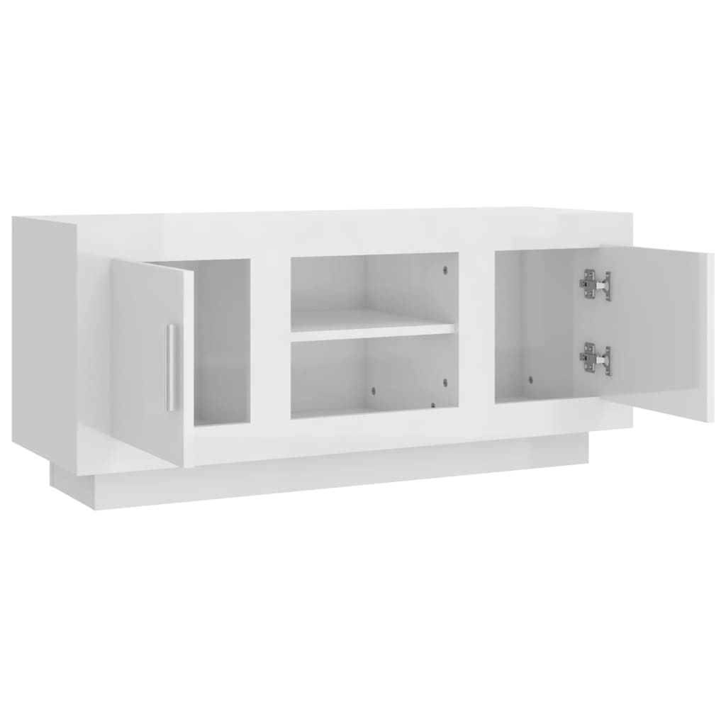 TV-Schrank Hochglanz-Weiß 102x35x45 cm Holzwerkstoff