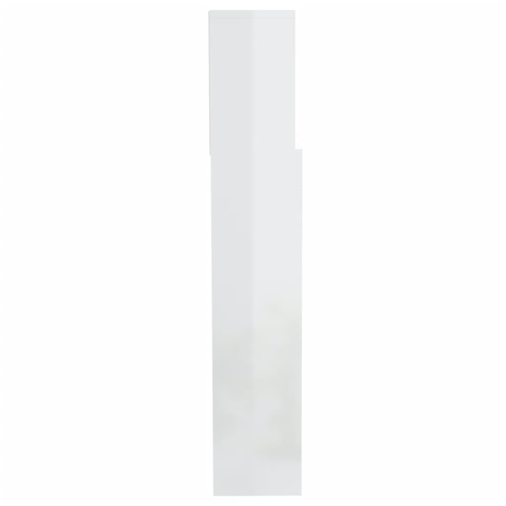 Kopfteil mit Ablagen Hochglanz-Weiß 200x19x103,5 cm