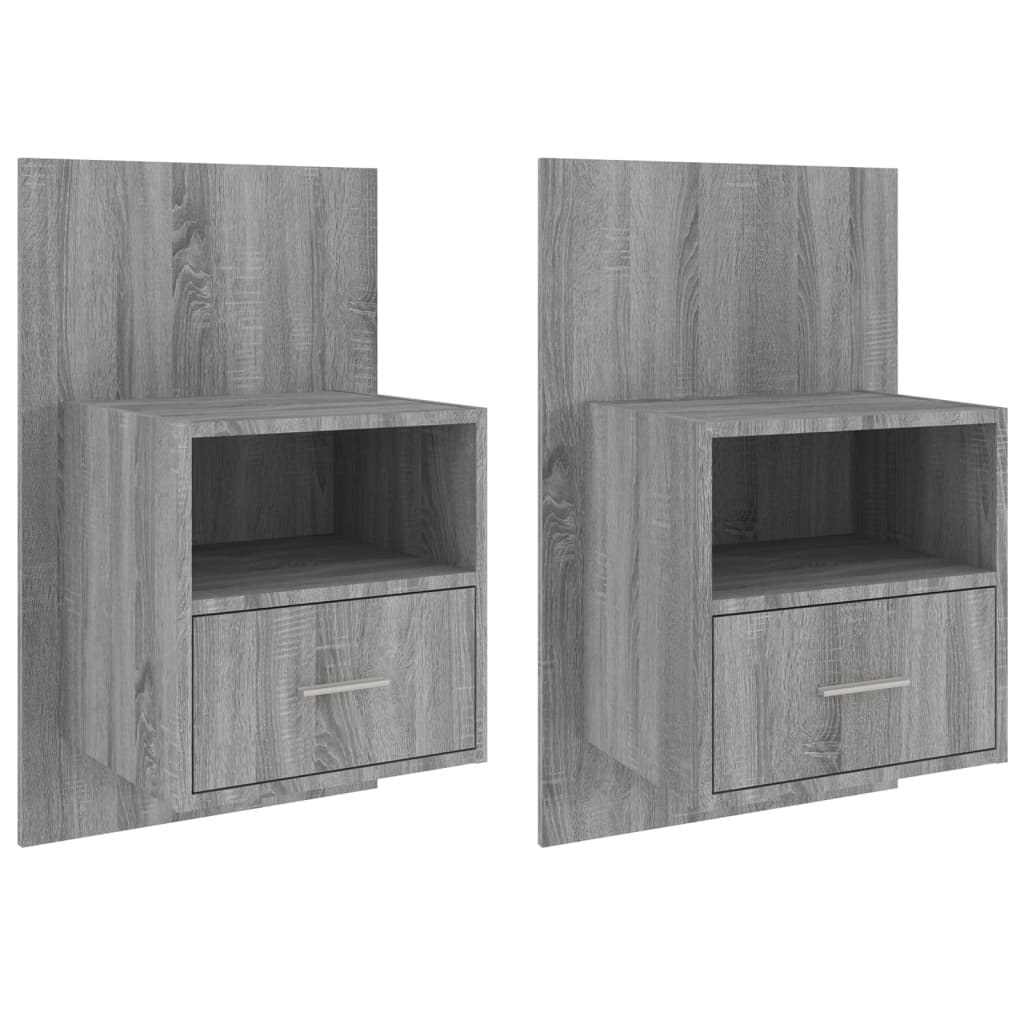 Wand-Nachttische 2 Stk. Grau Sonoma Holzwerkstoff