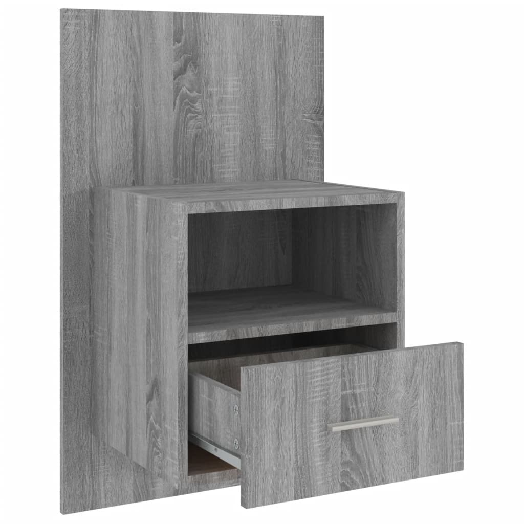 Wand-Nachttische 2 Stk. Grau Sonoma Holzwerkstoff